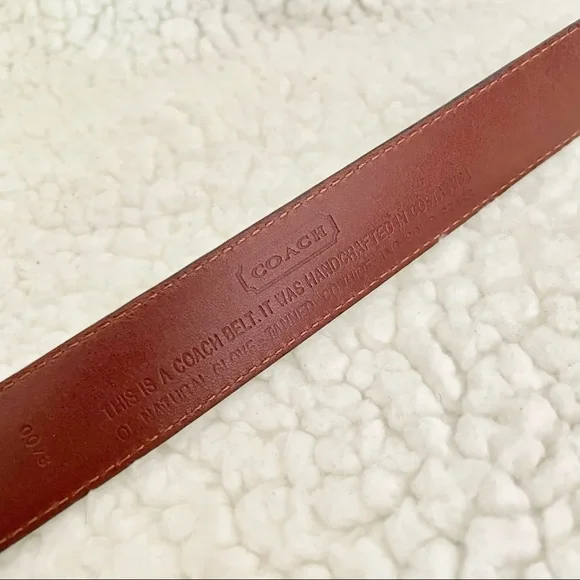 Coach Navy Leather Belt